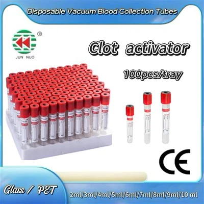 Clot Activator Tube Glass eller plastik Vakuum Blodprøveopsamlingsrør